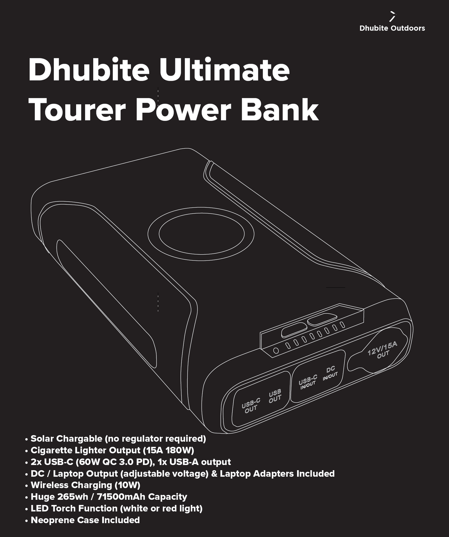 Dhubite Ultimate Tourer Power Bank 265Wh